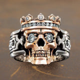 Bague en Argent Sterling Tête de Mort Roi