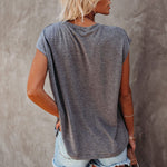 T-shirt décontracté à manches courtes et épaules dénudées pour femmes