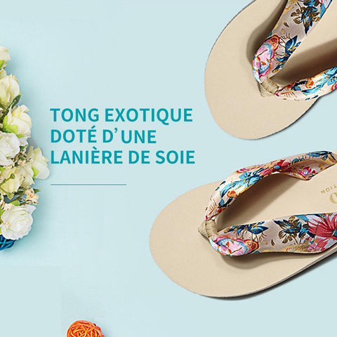Tong Exotique Doté D’une Lanière de Soie