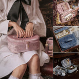 Sac cosmétique en velours de grande capacité
