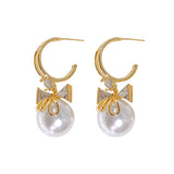 Boucles d'Oreilles de Perles de Cristal de Papillon de Mode
