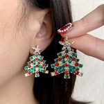 Boucles d'oreilles sapin de Noël scintillantes