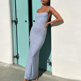 Robe longue dos nu sexy à fleurs pour femmes