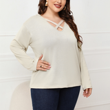 Haut Croisé à Manches Longues De Grande Taille