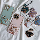 Support de Coque de Téléphone à Motif de Cygne