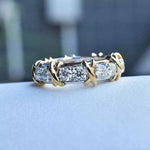 Bague Diamant Croix Pleine Moissanite