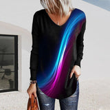 Haut à Manches Longues avec Imprimé Dégradé