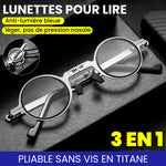 Lunettes de Lecture Pliables Anti-Lumière Bleue en Titane