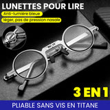 Lunettes de Lecture Pliables Anti-Lumière Bleue en Titane