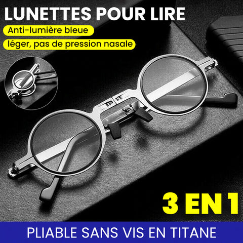 Lunettes de Lecture Pliables Anti-Lumière Bleue en Titane