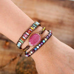 Bracelet enroulé en pierre naturelle fait à la main