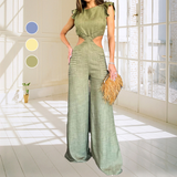 Costume à Manches Volantes de Couleur Unie