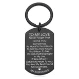 TO MY LOVE - Porte-clés motivant en acier inoxydable