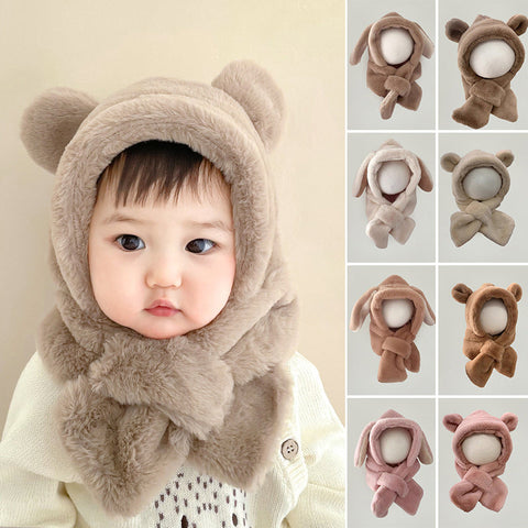 Bonnet avec écharpe intégré pour bébé
