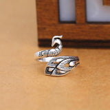 Bague au crochet avec motif de paon