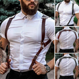 Sangle de harnais de retenue en cuir pour hommes