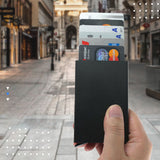 Porte-cartes automatique en aluminium RFID