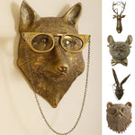 Pendentif en résine tête d'animal