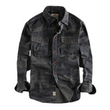 Chemise manches longues avec motif camouflage pour hommes