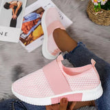 Chaussures en maille décontractées légères de couleur unie pour femmes