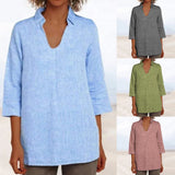 Chemise d'automne à col en V pour dames