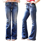 Femmes Mode Taille Haute Jeans Évasé