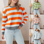 Sweat-shirt à manches longues et coupe slim à col rond et à la mode