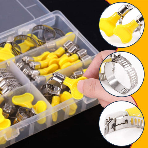 Ensemble de Collier de Serrage en Acier Inoxydable Vissés à la main (20 pièces)