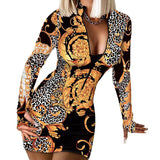 Jupe à encolure en V et impression numérique