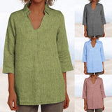 Chemise d'automne à col en V pour dames