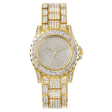 Montre à quartz en alliage pour femme avec diamants