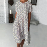 Robe à manches courtes tournesol