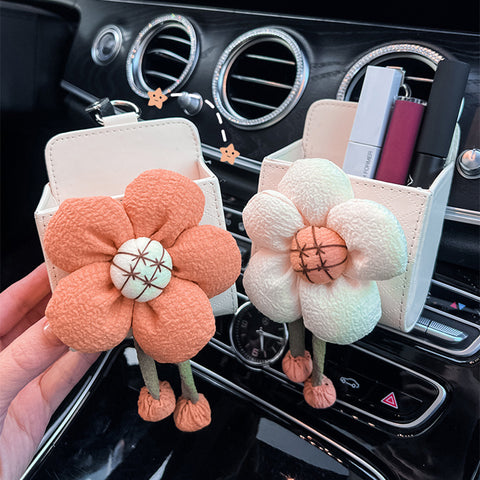 Boîte de rangement de sortie d'air de fleur de voiture