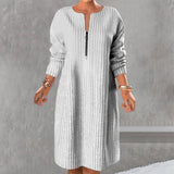 Robe Unicolore avec Fermeture Éclair