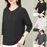 Hauts à Col Rond Polyvalents de Couleur Unie