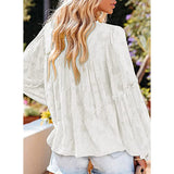 Elégant chemisier unicolore à manches longues