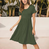 Robe à col ras du cou avec poche