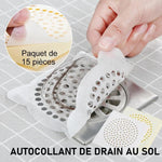 Autocollant Jetable Anti-Colmatage de Drain de Plancher