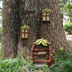 Décoration de Fenêtres Lumineuses en Arbre de Résine de Jardin