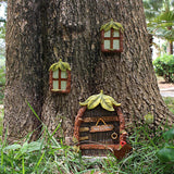 Décoration de Fenêtres Lumineuses en Arbre de Résine de Jardin