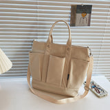 Sac à bandoulière en toile sobre de grande capacité