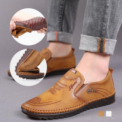 Chaussures en Cuir Décontractées pour Hommes avec Semelle Souple