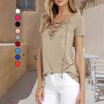 T-shirt Sexy à Encolure en V
