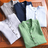 Chemise été homme en lin chinoiserie à boutons