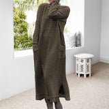 Robe Longue en Maille à Encolure ras du Cou