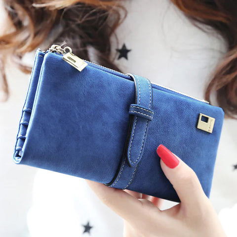 Portefeuille long vintage léger de grande capacité