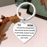Collier TO MOM en forme de cœur, porte-clés