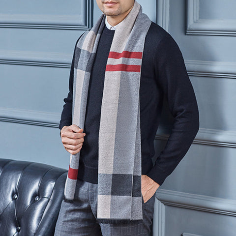 Écharpe à Carreaux en Faux Cachemire