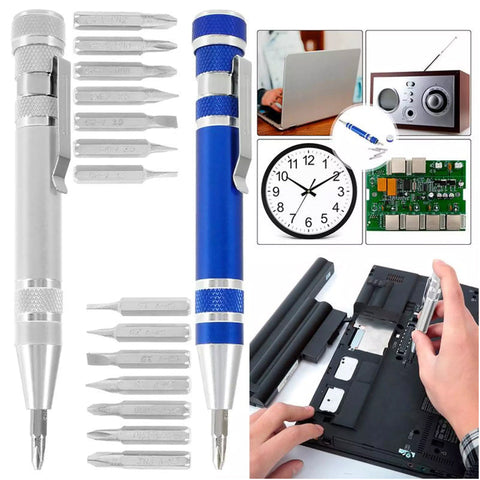 Stylo tournevis de précision 8 en 1