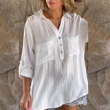 Chemisier de couleur unie avec col en V